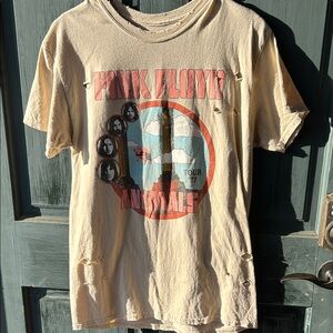 Pink Floyd Beige Distressed Tee